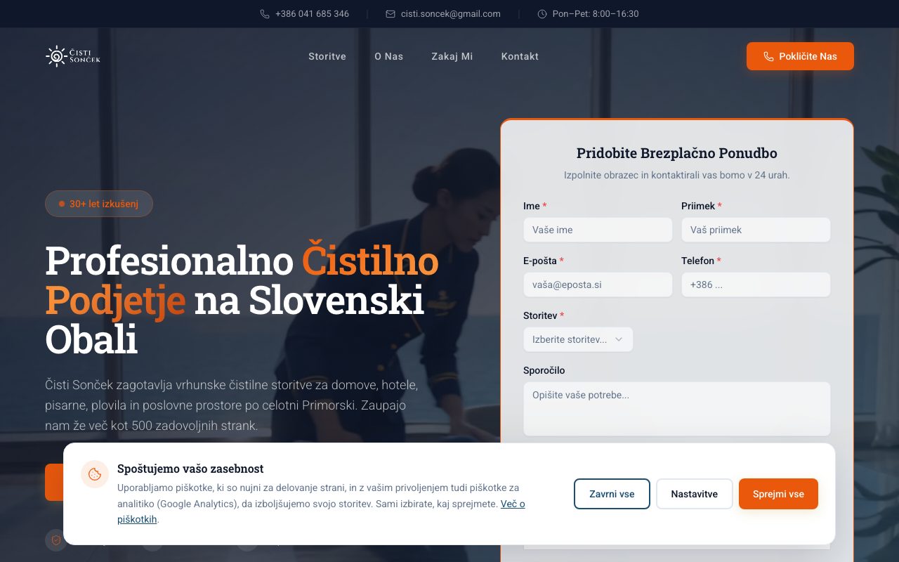 Página web de Čisti Sonček