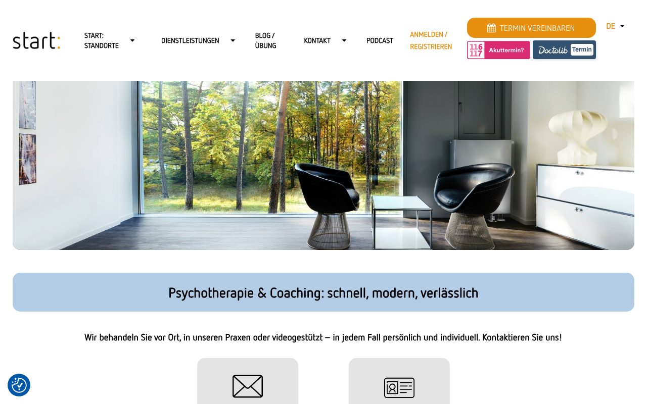 Página web de start Psychotherapie & Coaching